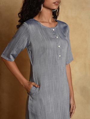 solid straight kurta - 16957295 - Standard Image - 4