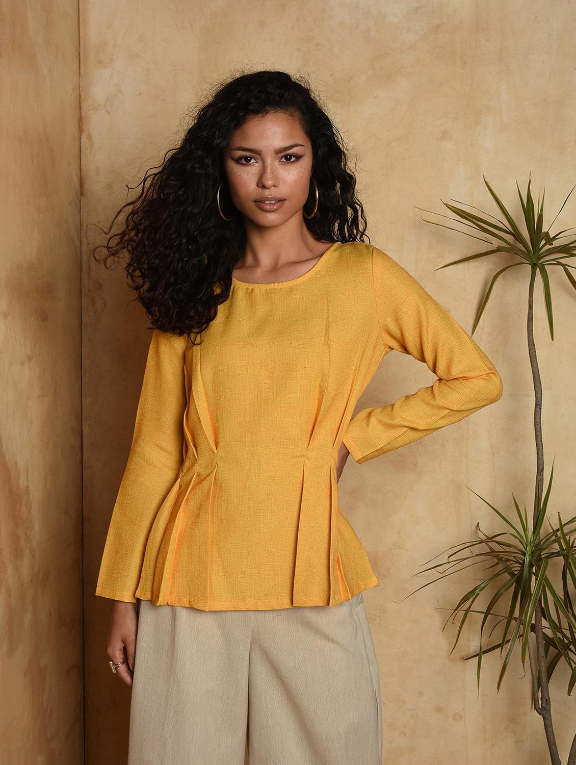 solid a-line kurti - 16957315 - Zoom Image - 2