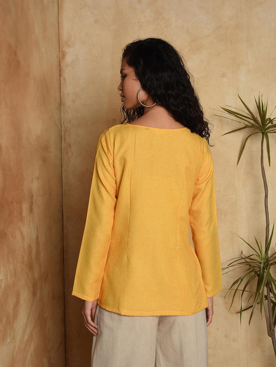solid a-line kurti - 16957315 - Zoom Image - 4