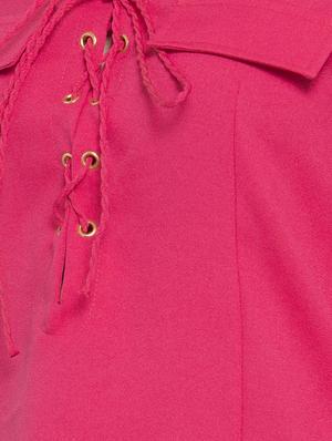 lace up shirt collar top - 16957332 - Standard Image - 5