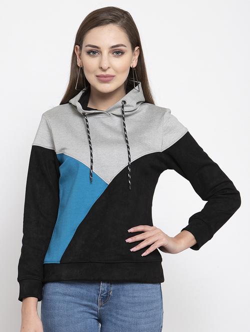 color block hooded sweatshirt - 16957336 - Standard Image - 1