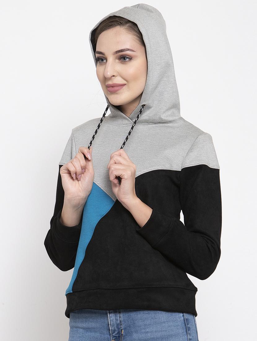 color block hooded sweatshirt - 16957336 - Zoom Image - 2