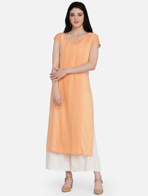 embroidered straight kurta - 16957345 - Standard Image - 1