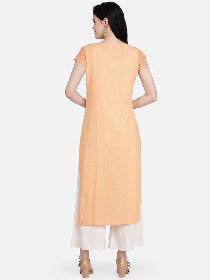 embroidered straight kurta - 16957345 - Zoom Image - 3