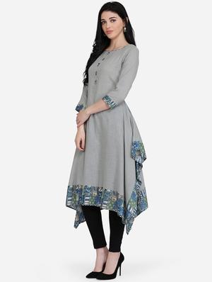 solid asymmetric kurta - 16957348 - Standard Image - 2