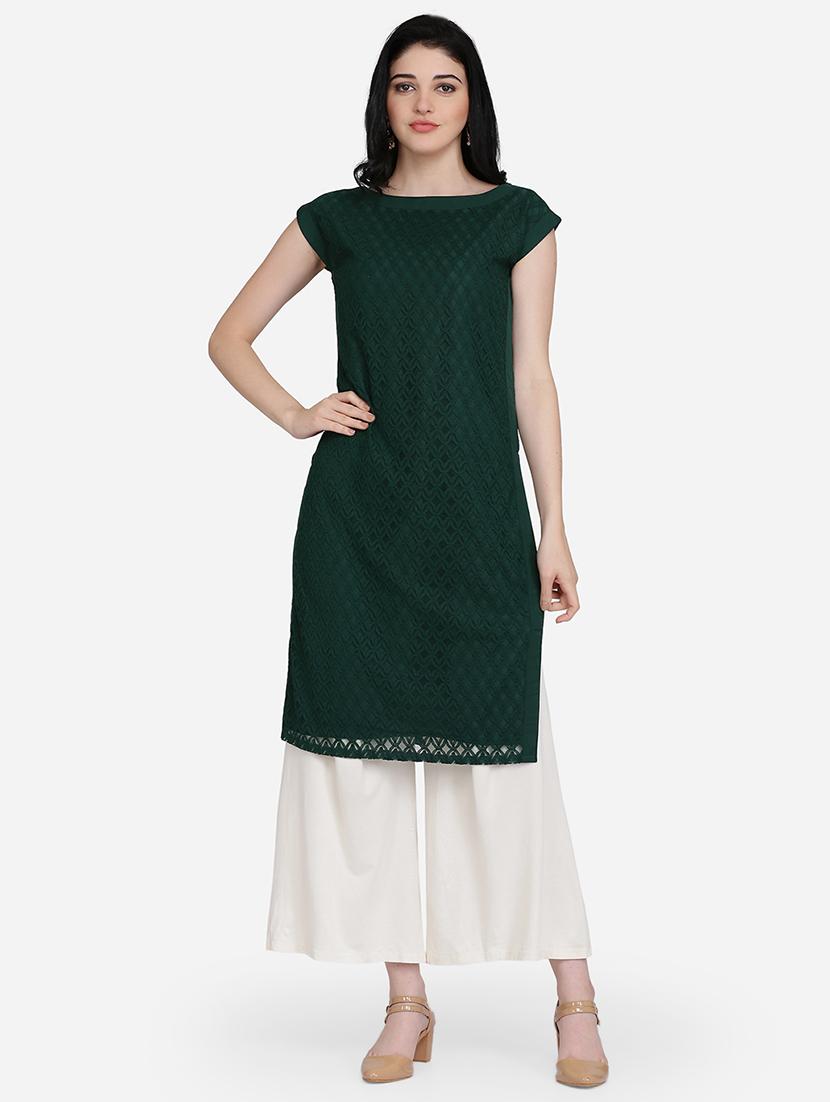 solid straight kurta - 16957351 - Zoom Image - 1