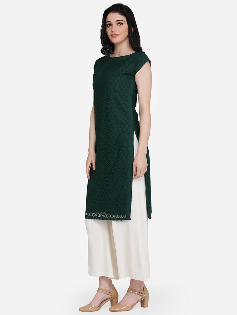 solid straight kurta - 16957351 - Zoom Image - 2