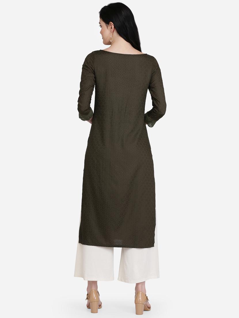 floral printed kurta with jacket - 16957356 - Zoom Image - 3