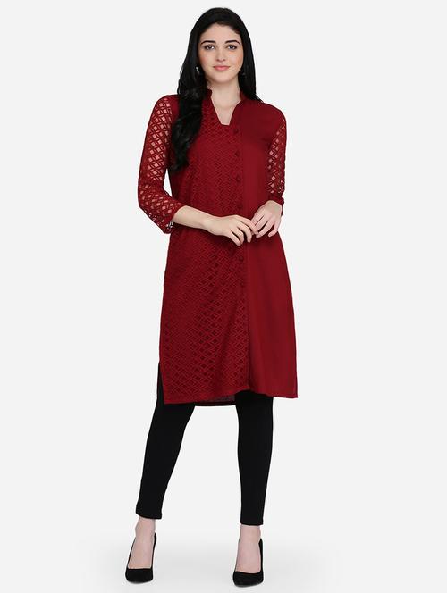 solid straight kurta - 16957357 - Very Small Image - 1