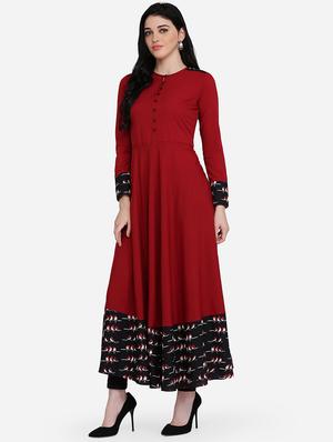 solid flared kurta - 16957359 - Standard Image - 2