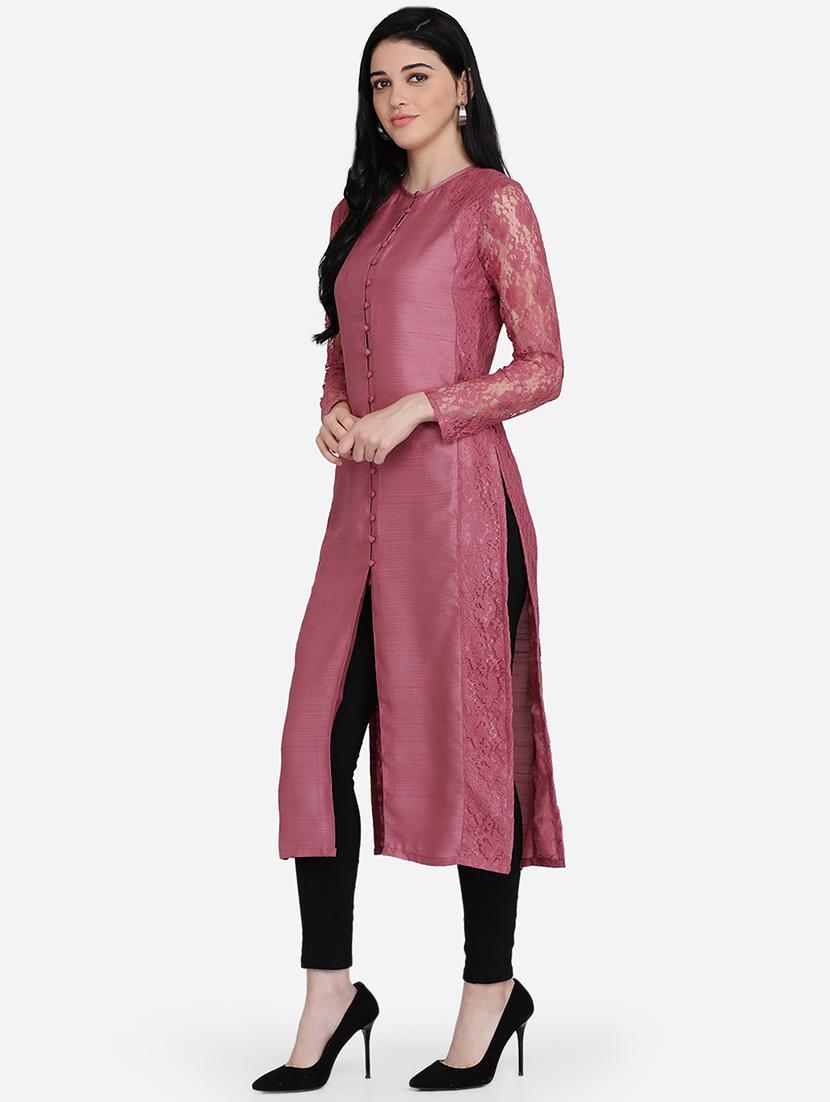 solid flared kurta - 16957360 - Zoom Image - 2