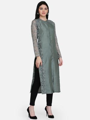 solid flared kurta - 16957361 - Standard Image - 2