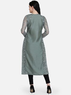 solid flared kurta - 16957361 - Standard Image - 3