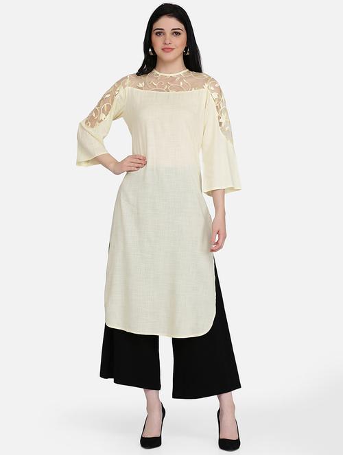 solid straight kurta - 16957363 - Standard Image - 1