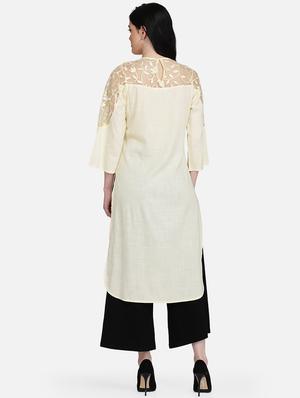 solid straight kurta - 16957363 - Standard Image - 3