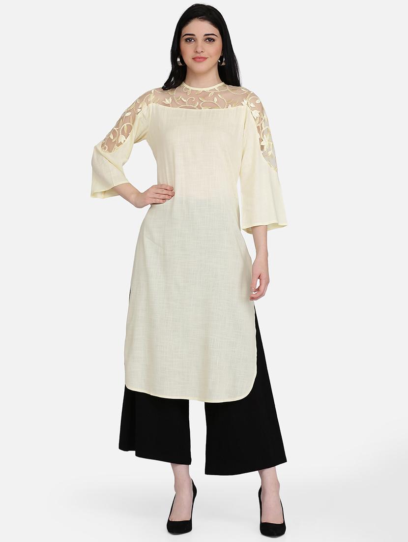 solid straight kurta - 16957363 - Zoom Image - 1