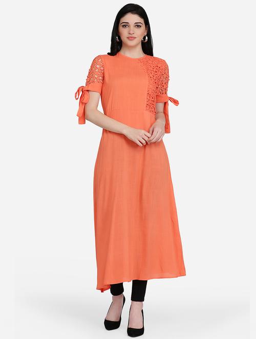 solid a-line kurta - 16957365 - Standard Image - 1