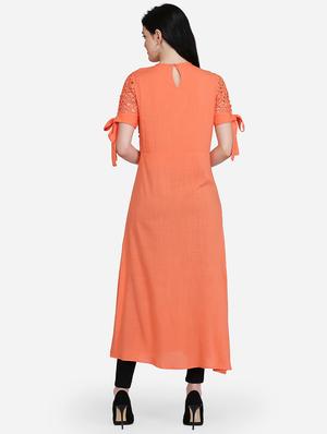 solid a-line kurta - 16957365 - Standard Image - 3