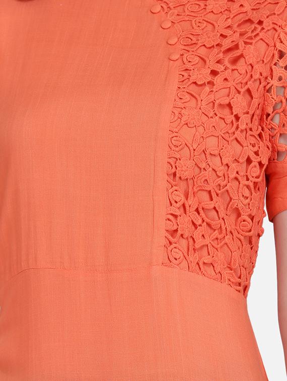 solid a-line kurta - 16957365 - Zoom Image - 4