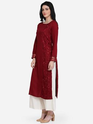 tonal embroidered straight kurta - 16957367 - Standard Image - 2