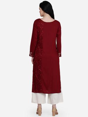 tonal embroidered straight kurta - 16957367 - Standard Image - 3
