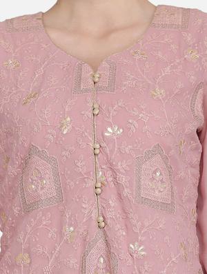 tonal embroidered straight kurta - 16957368 - Standard Image - 4