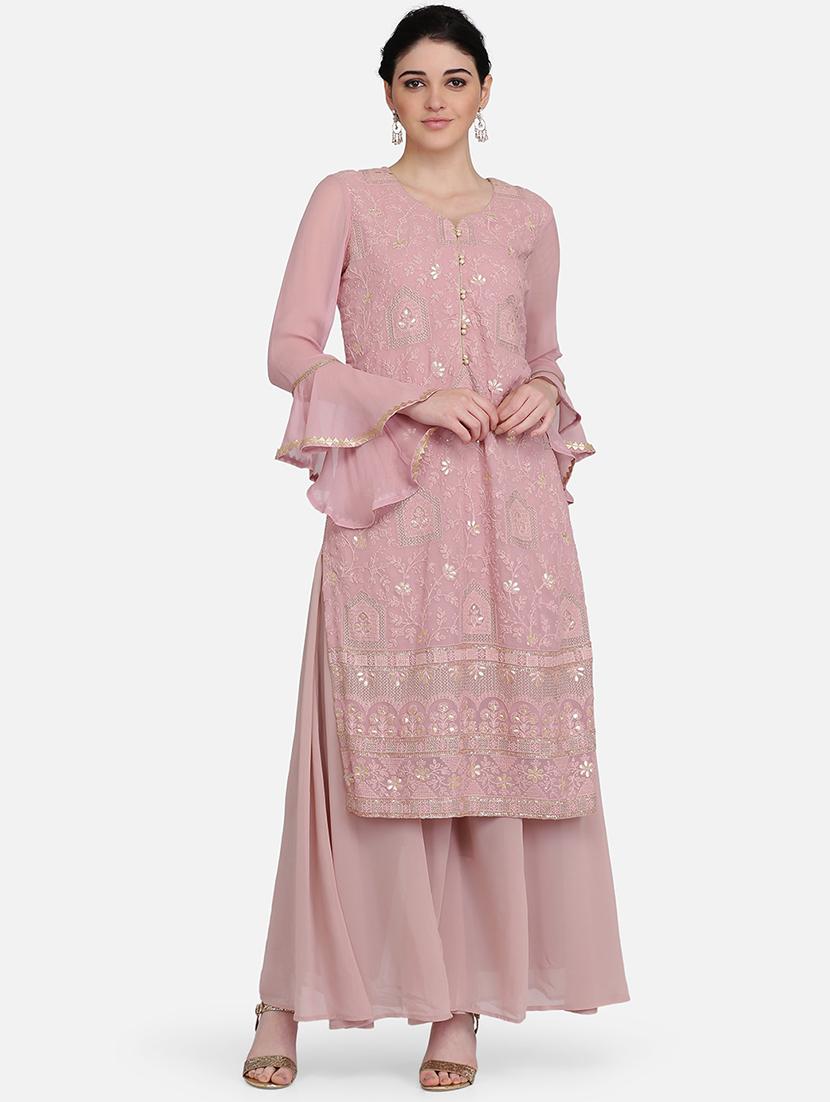 tonal embroidered straight kurta - 16957368 - Zoom Image - 1