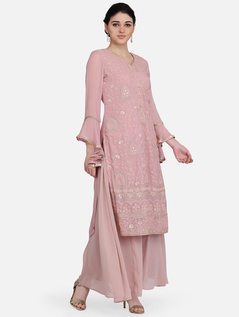 tonal embroidered straight kurta - 16957368 - Zoom Image - 2