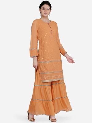 mirror work straight kurta - 16957370 - Standard Image - 2