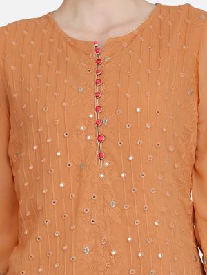 mirror work straight kurta - 16957370 - Standard Image - 4