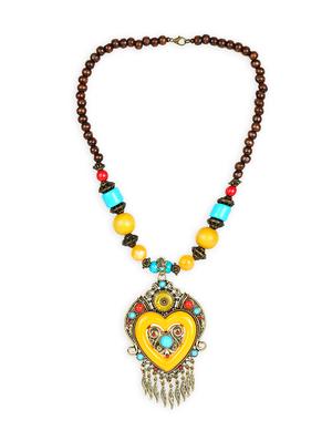 yellow wood chain necklace - 16957449 - Standard Image - 4