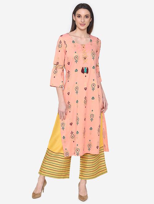 printed kurta palazzo set - 16957490 - Standard Image - 1
