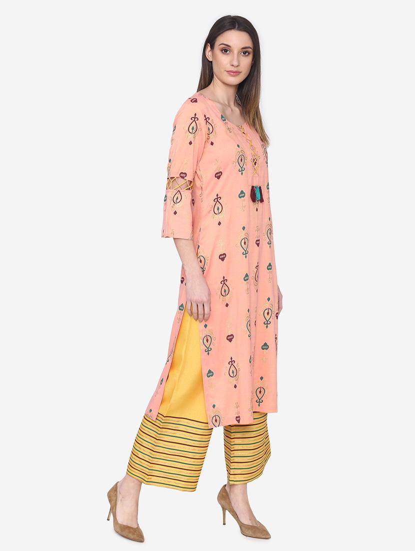 printed kurta palazzo set - 16957490 - Zoom Image - 2