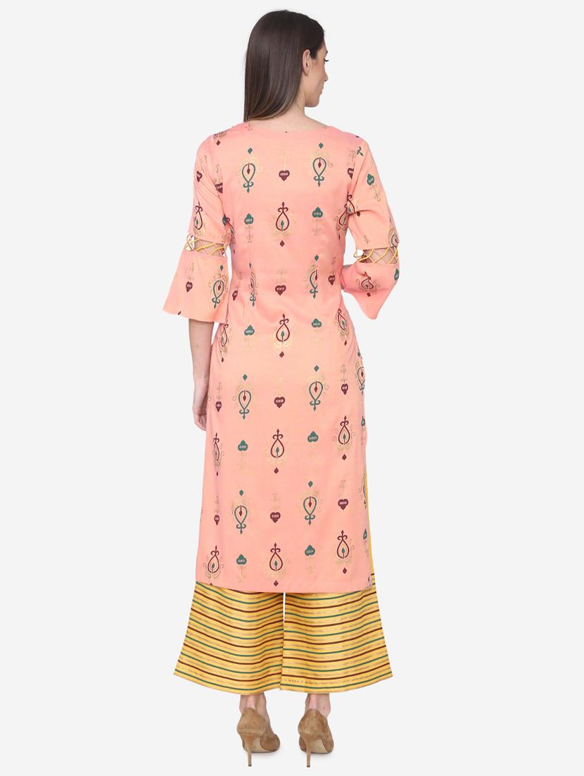 printed kurta palazzo set - 16957490 - Zoom Image - 4