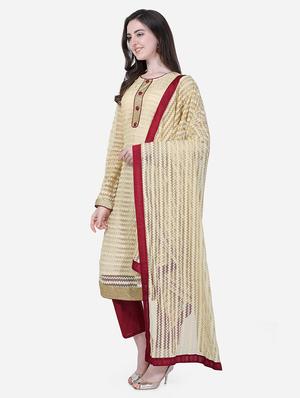 self design churidaar unstitched suit - 16957497 - Standard Image - 2