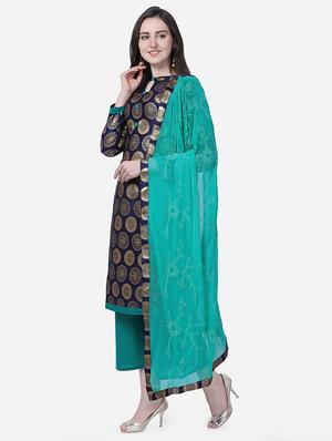 self design palazzo unstitched suit - 16957504 - Standard Image - 2