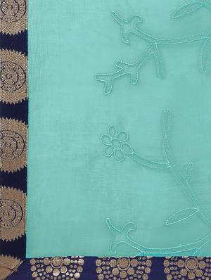 self design palazzo unstitched suit - 16957504 - Standard Image - 6