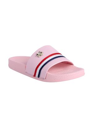 pink slip on flip flops - 16957675 - Standard Image - 2