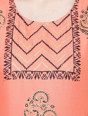 foil print straight kurta - 16957776 - Standard Image - 4