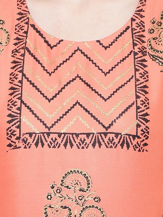 foil print straight kurta - 16957776 - Zoom Image - 4