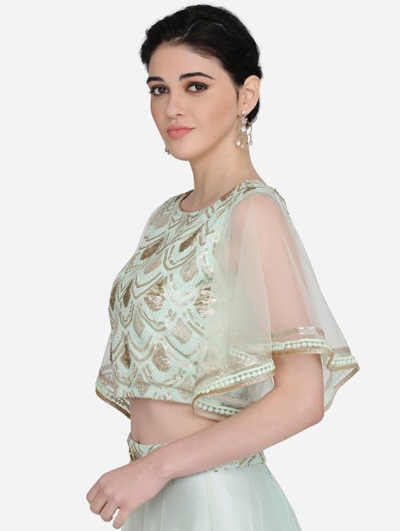 flared sleeves embroidered blouse - 16957810 - Zoom Image - 2