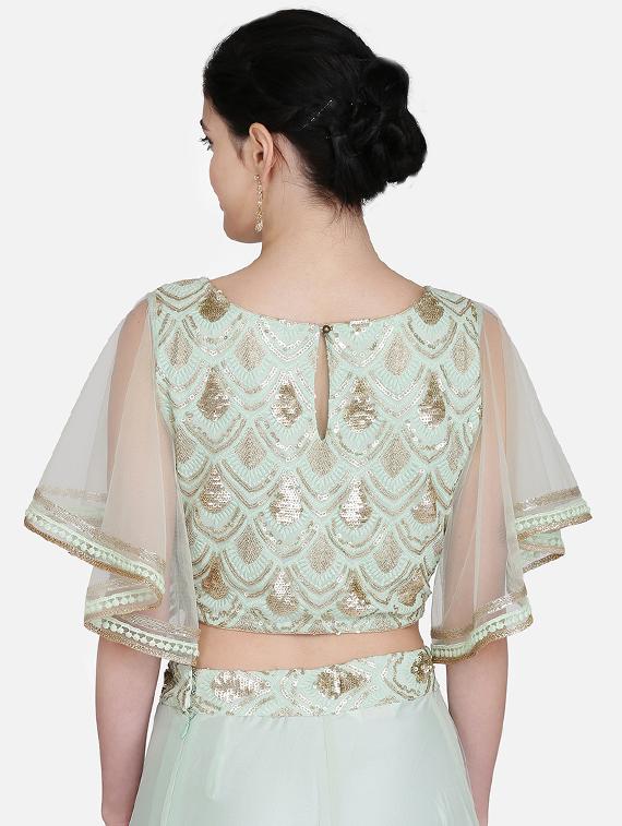 flared sleeves embroidered blouse - 16957810 - Zoom Image - 3