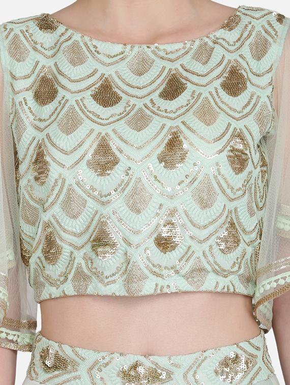 flared sleeves embroidered blouse - 16957810 - Zoom Image - 5