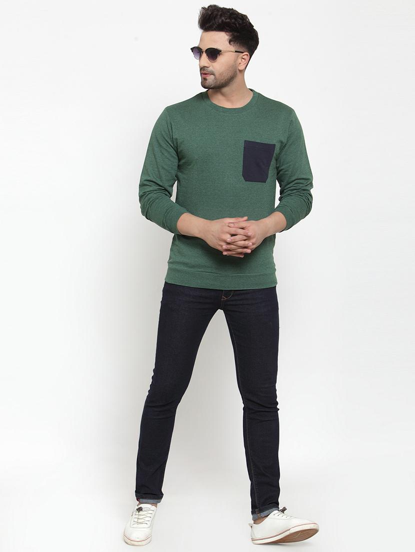 green solid pocket t-shirt - 16957836 - Zoom Image - 4