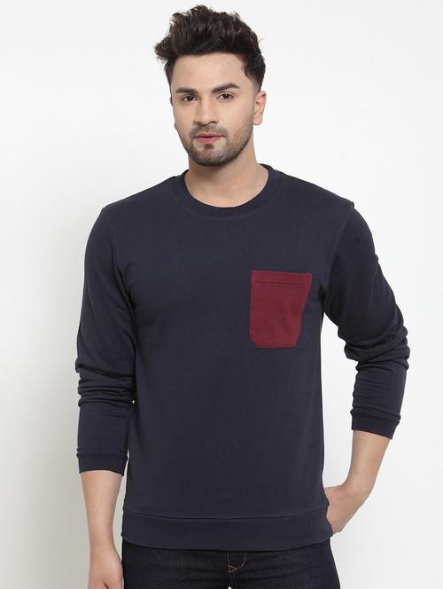 navy blue solid pocket t-shirt - 16957837 - Standard Image - 1