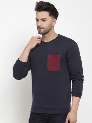 navy blue solid pocket t-shirt - 16957837 - Standard Image - 2