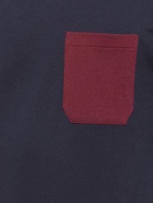 navy blue solid pocket t-shirt - 16957837 - Standard Image - 5