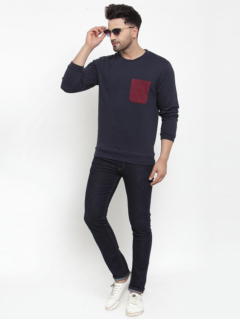 navy blue solid pocket t-shirt - 16957837 - Zoom Image - 4