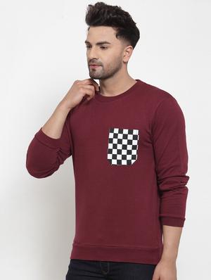 maroon solid pocket t-shirt - 16957839 - Standard Image - 2