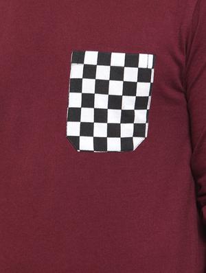 maroon solid pocket t-shirt - 16957839 - Standard Image - 5
